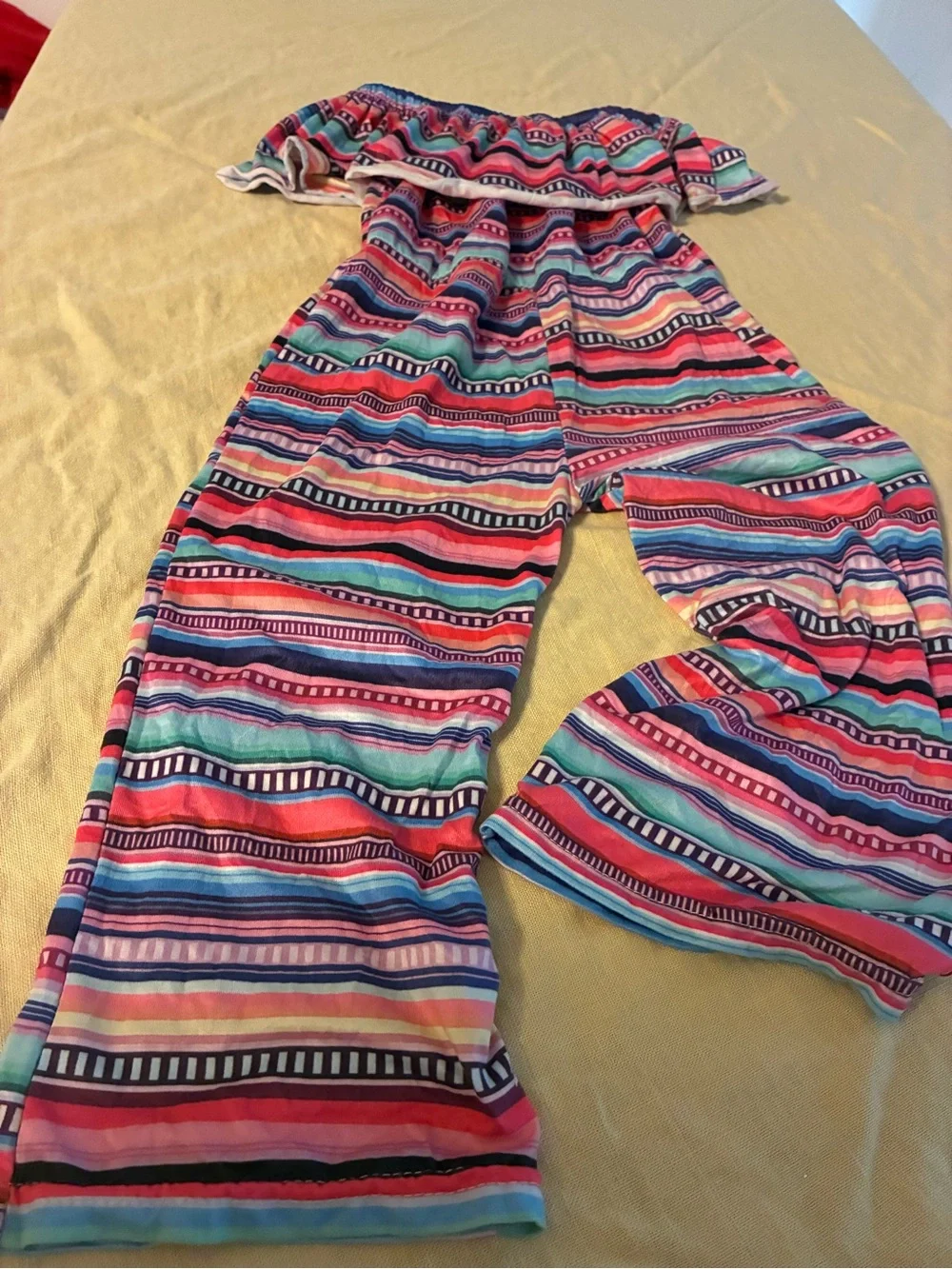 Girl’s 18-24M Striped Jumpsuit